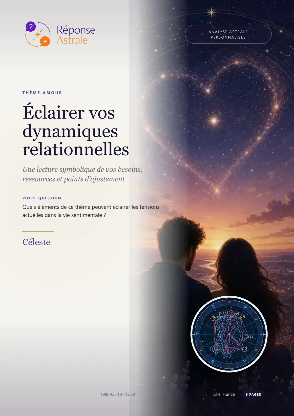 Couverture de l’exemple de rapport Amour RéponseAstrale